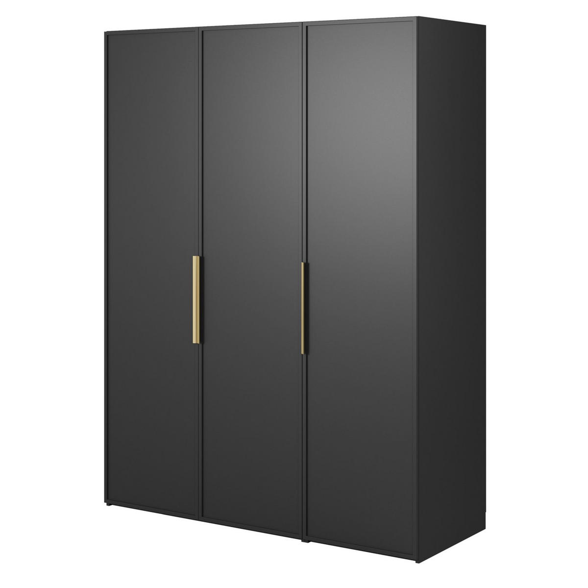 KLEIDERSCHRANK Frame Schwarz 150 cm - Goldfarben/Schwarz, Holzwerkstoff/Metall (150/200.5/57cm) - Selsey
