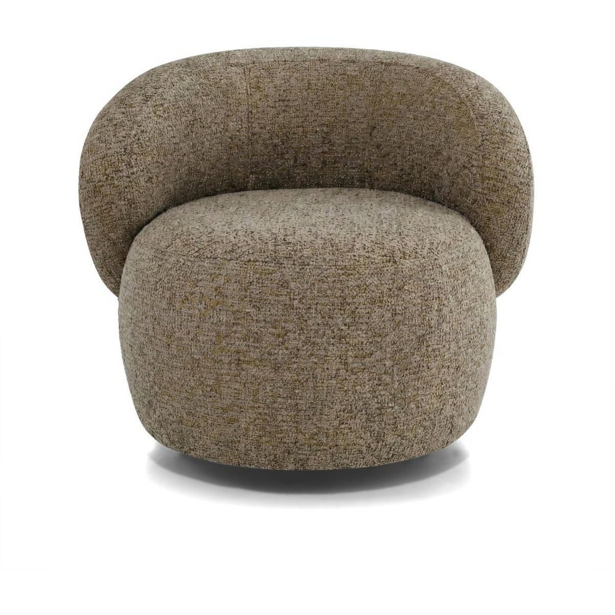 SESSEL Mao, Drehsessel mit runder Form, Hellbraun, Chenille-Stoff - Hellbraun, Textil (99/82/91cm) - Beautysofa