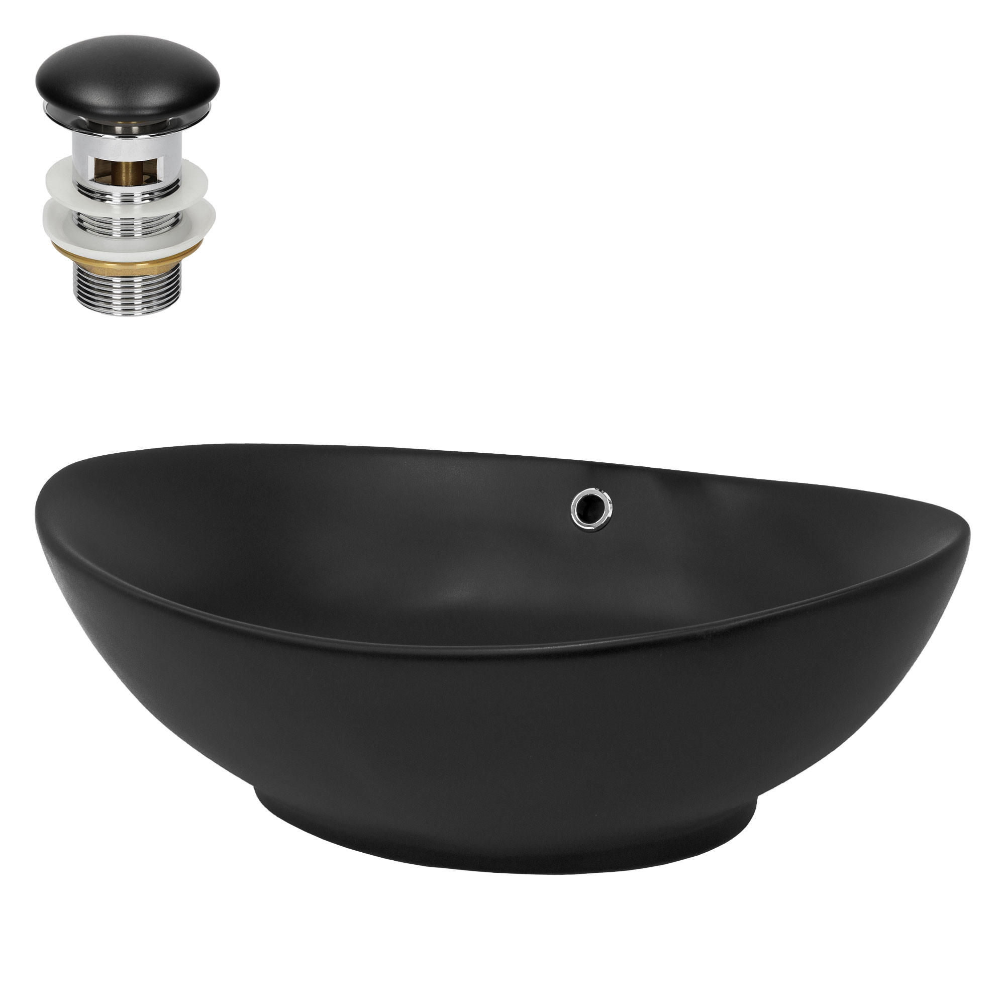 WASCHBECKEN - Schwarz, Keramik (59/19/38cm) - ML-DESIGN