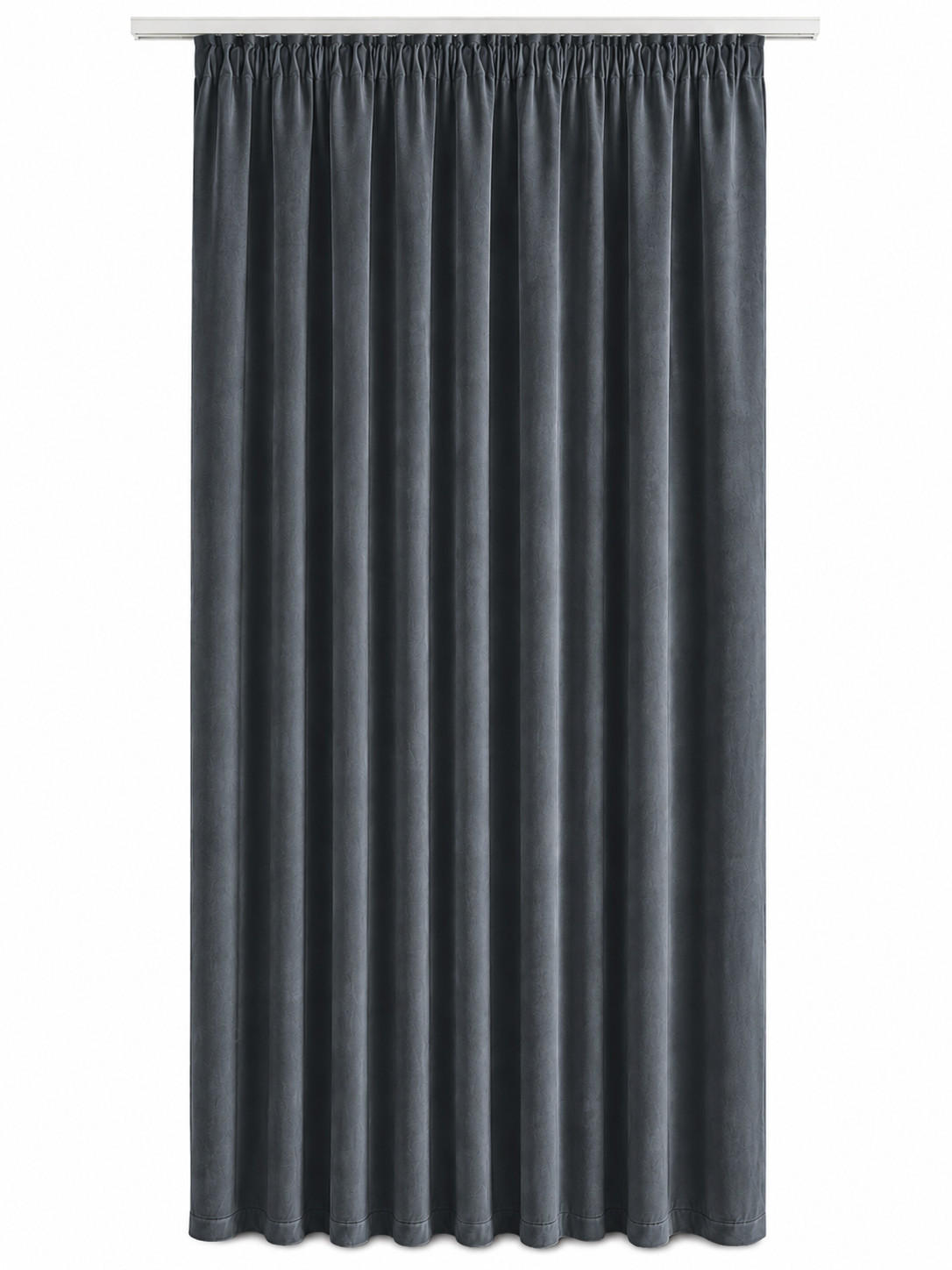 VORHANG Kräuselband Samt 140/245 cm Anthrazit - Anthrazit, Textil (140/245/245cm) - TiborTex