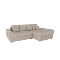 ECKSOFA ZAYA mit Schlaffunktion L-Form, Sofa mit Bettkasten, Wohnzimmersofa, Couch, Soffa, Bettsofa, RECHTS- Creme - Creme, Holz (279/175cm) - Homesy