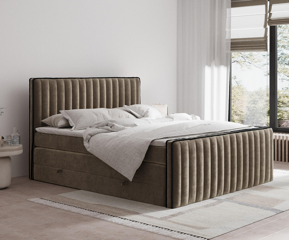 BOXSPRINGBETT Nocturne Braun 200/200 cm - Schwarz/Braun, Holz/Holzwerkstoff (200/200cm) - Maison de Reve