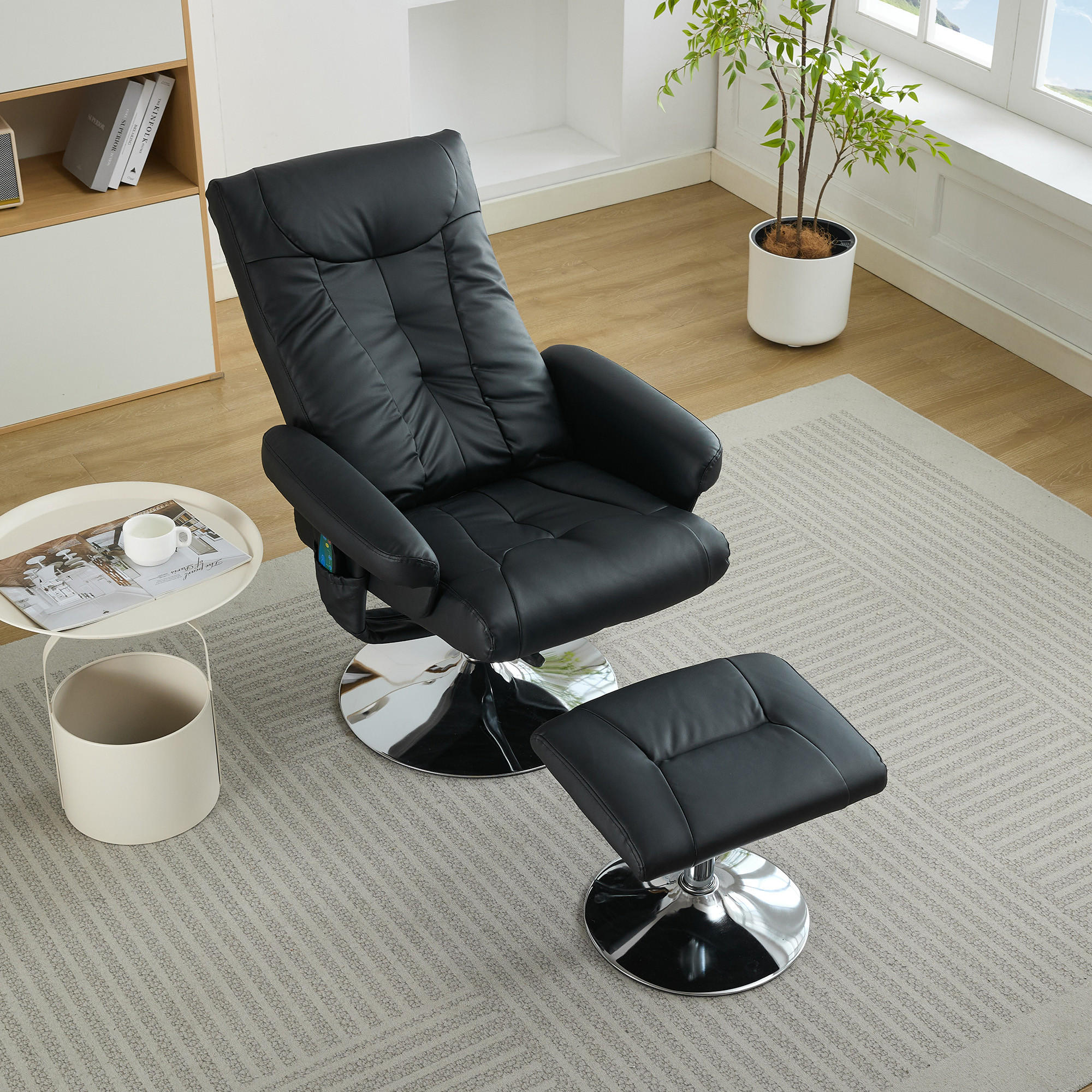 Thumbnail - Redom Relaxsessel, Schwarz, Kunststoff, 75x103x76 cm, Wohnzimmer, Sessel, Massagesessel