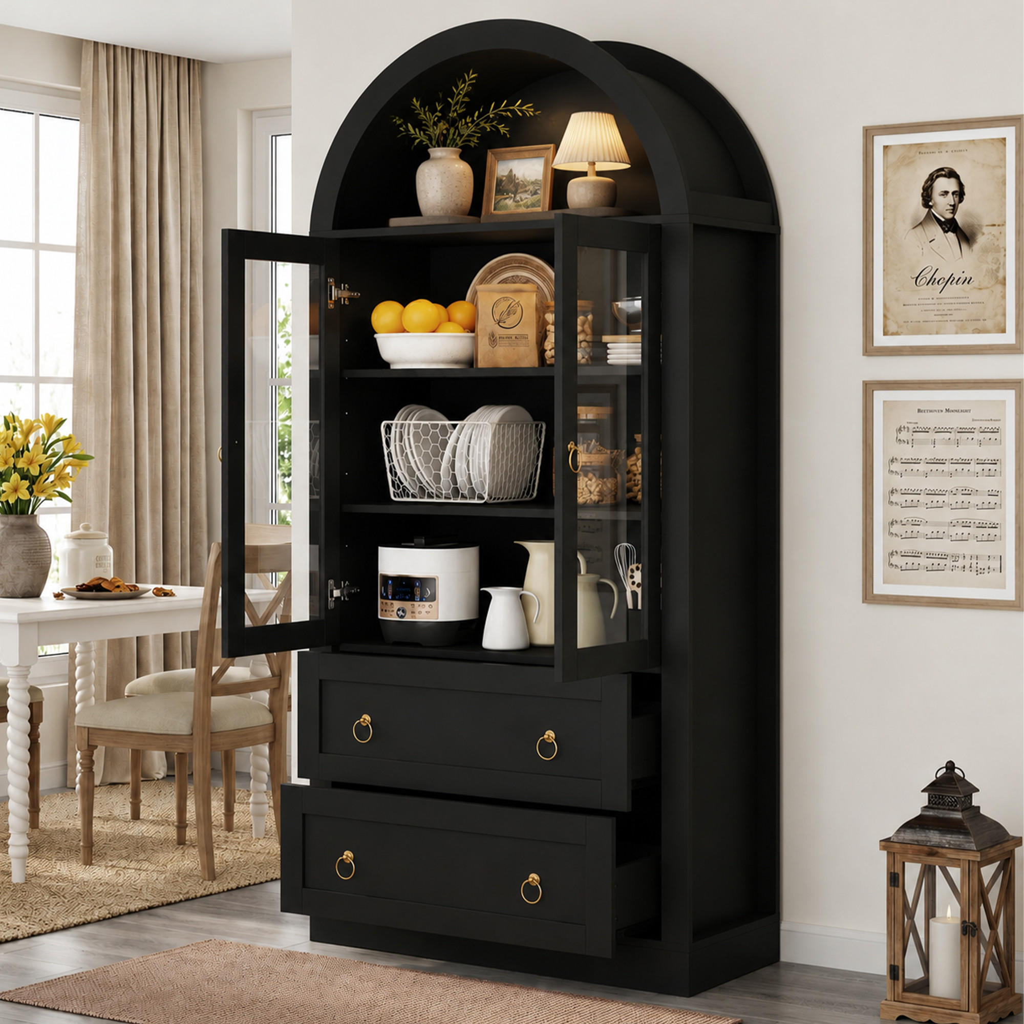Fohere Aufbewahrungsschrank Schwarz 80x170x36 cm