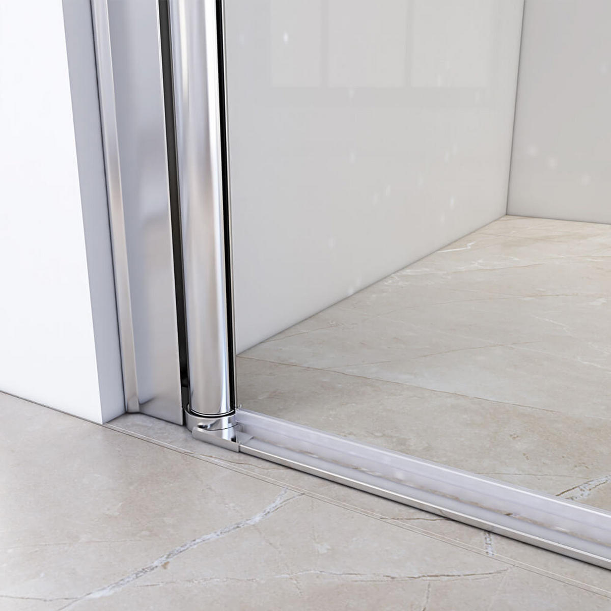 PENDELTÜR Klarglas LAVEA - Silberfarben, Glas/Metall (130/195cm) - Home Deluxe