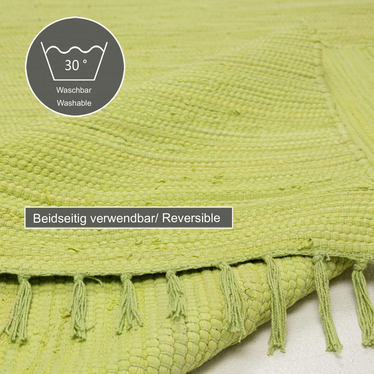 FLECKERLTEPPICH Chindi 70x140 cm - Limette, Textil (70/140cm) - Rug and Roll