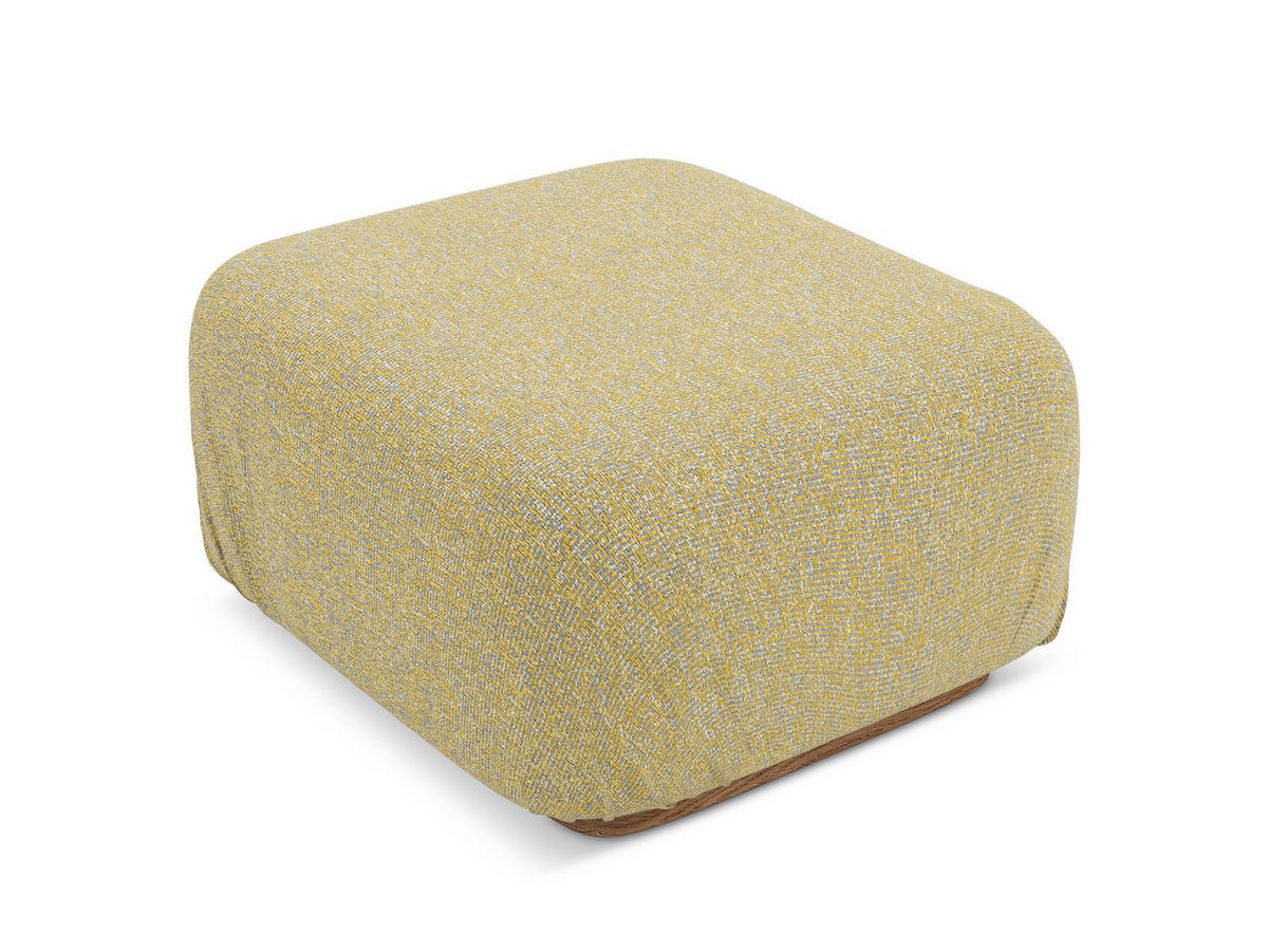POUF Strukturstoff Stoff Gelb - Currygelb/Gelb, Holz/Textil (83/95/41cm) - Makamii