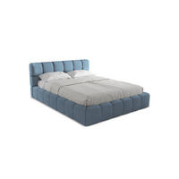 POLSTERBETT mit Bettkasten und Lattenrost 180x228 Blau - Blau/Blaugrau, Kunststoff/Textil (160/200cm) - Makamii