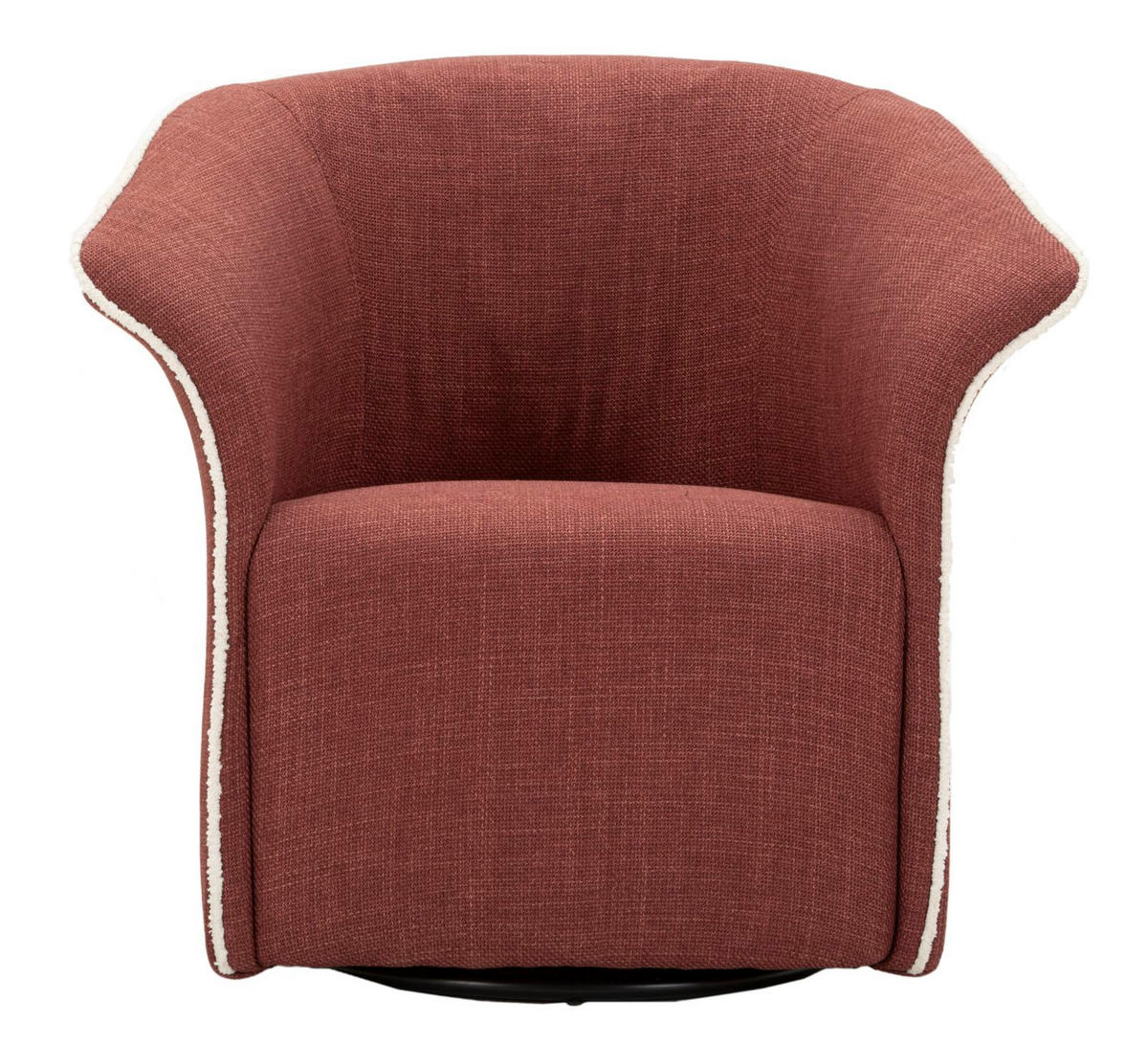 SESSEL Siena Swivel, bordeauxrot, Polyester, Eisen und Sperrholz, 83,5 x 66 x 80 cm - Bordeaux, Holzwerkstoff/Kunststoff (83.5/80/66cm) - Mauro Ferretti