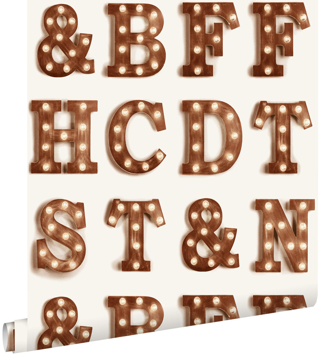 TAPETE Leuchtbuchstaben 53 cm x 10.05 m - Braun, Papier (53/1000cm) - ESTAhome
