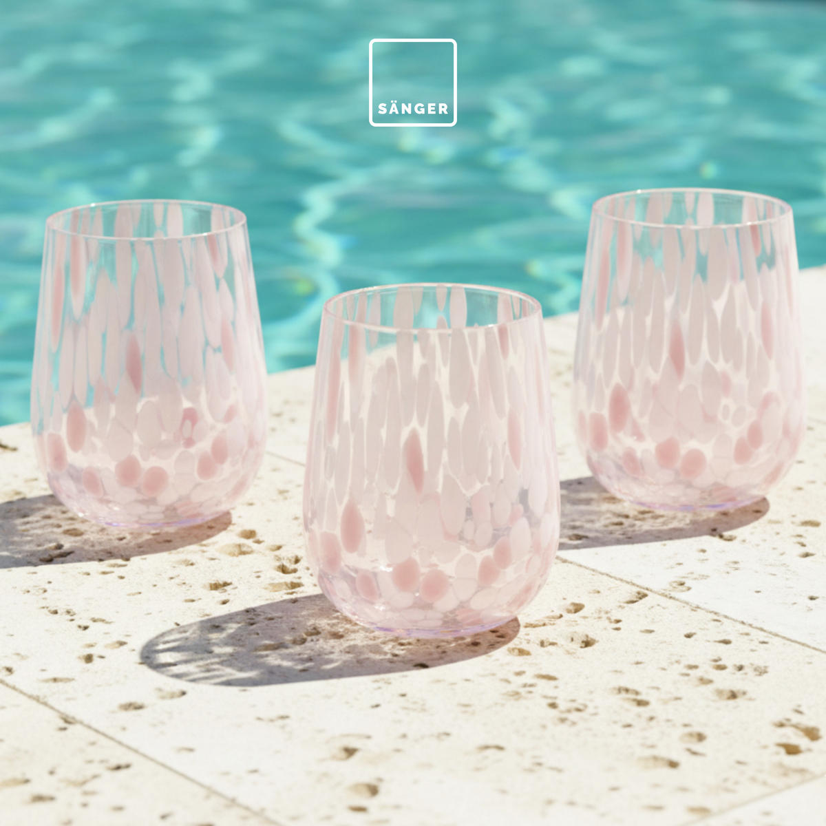 TRINKGLÄSER Set Curacao - 4 teilig - Transparent/Rosa, Glas - Sänger