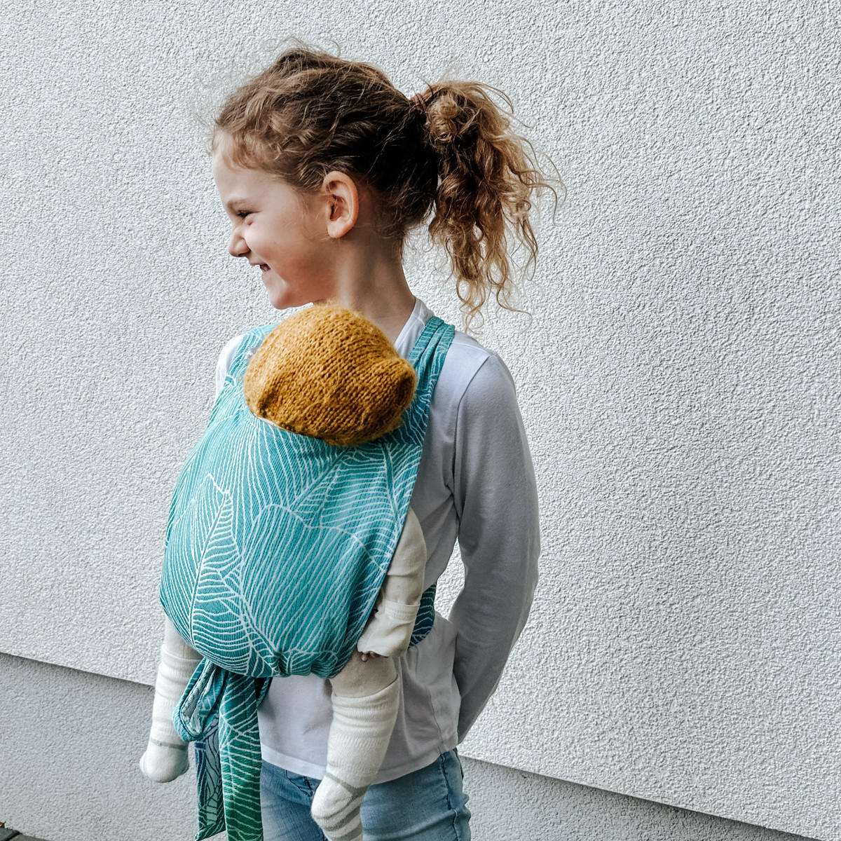 PUPPENZUBEHÖR Puppentrage - Türkis/Blau, Textil (25/0.1/35cm) - Hoppediz