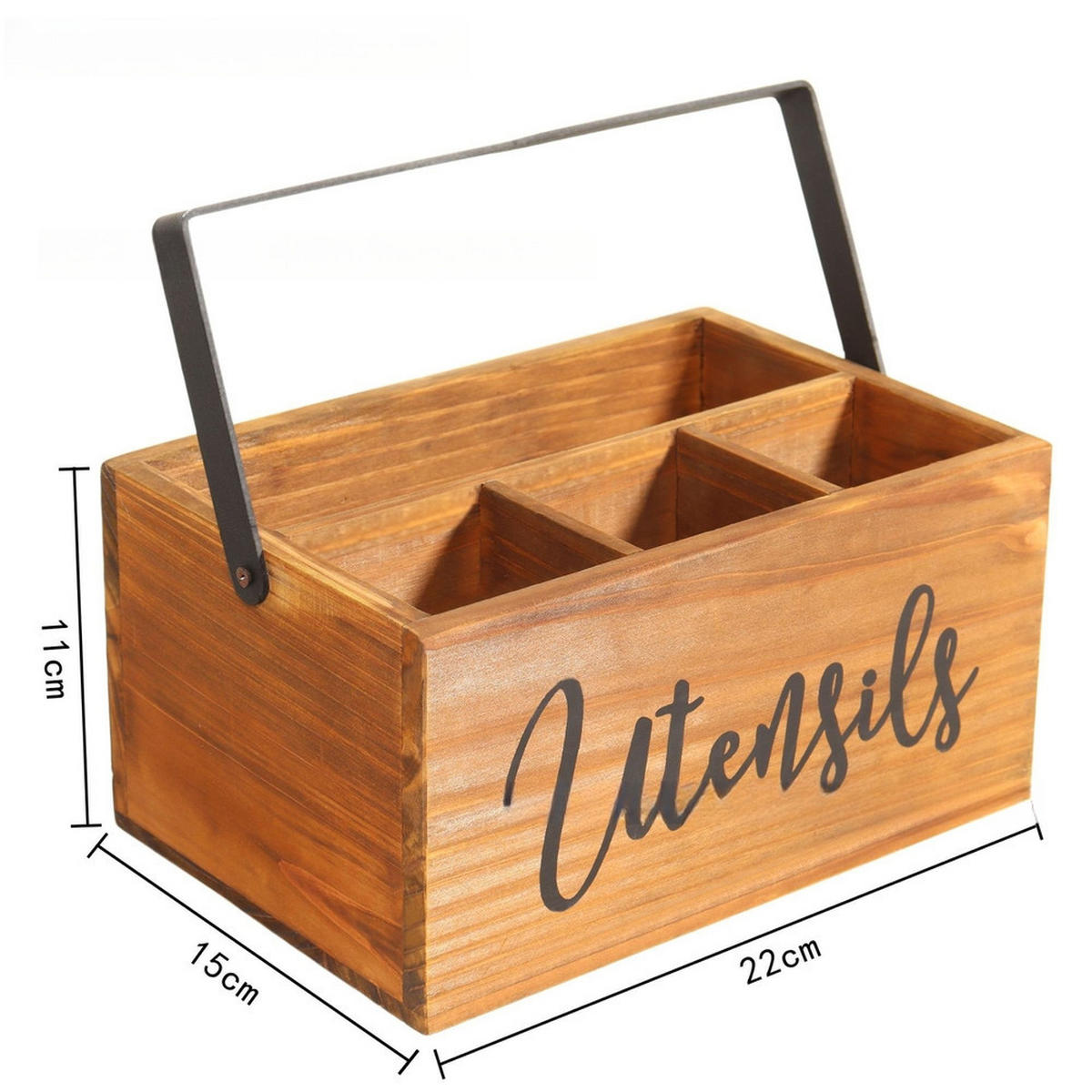 BESTECKAUFBEWAHRUNGSBOX, Bambus, Braun, 22 x 15 x 11 cm - Braun, Holz (15/11/22cm) - Authentics