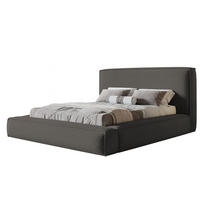 BETT 180x200 - Polsterbett mit Bettkasten und Holzrahmen - Modern Bett - Eleganter Catch-Me-Stoff - Kollektion Luna Maxi - Grau - Grau, Holz/Textil (180/200cm) - Alpi-Möbel