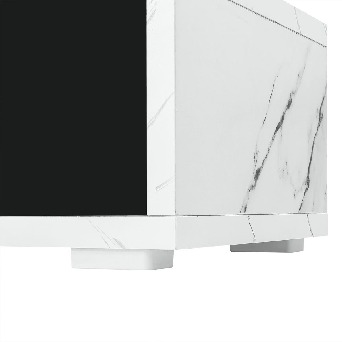 TV-MÖBEL Schwarz und Weiß 140-260/40/30 cm - Schwarz, Holzwerkstoff (140/30/40cm) - PANGIVO
