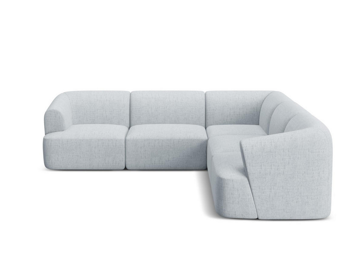 SYMMETRISCHES-MODULARES-ECKSOFA Campi aus strukturiertem Stoff hellgrau 6 Sitzplätze - Hellgrau, Textil (255/255cm) - Cosmopolitan Design