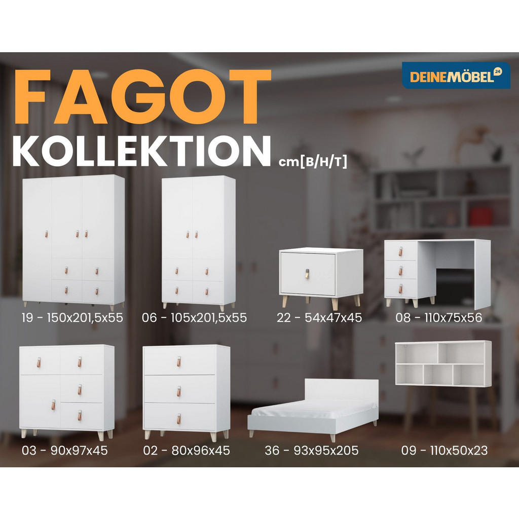 Thumbnail - Deine Möbel 24 Jugendzimmer, Weiß, Holzwerkstoff, 294x202x56 cm, Kinder- & Jugendzimmer, Jugendmöbel, Komplette Kinder- ...