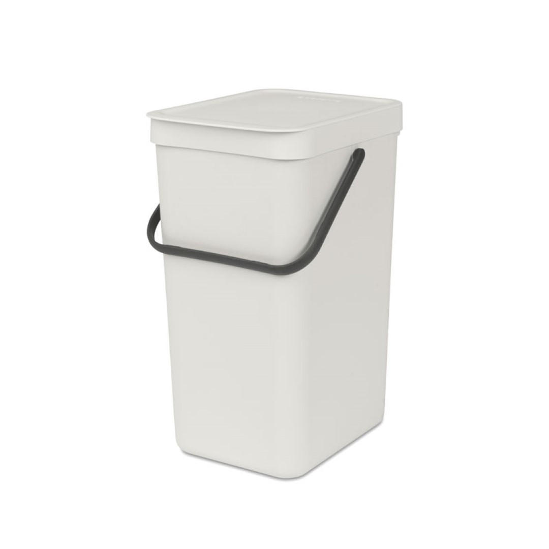 MÜLLEIMER Mit Stay Open Deckel 16 Liter 40 x 27,9 x 22 cm Kunststoff Hellgrau - Grau, Kunststoff (27.9/40/22cm) - PROREGAL