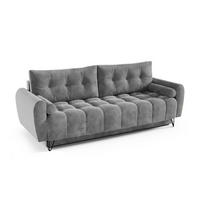 SCHLAFSOFA Malaga 3-Sitzer, Grau - Schwarz/Grau, Textil (223/93/100cm) - Beautysofa