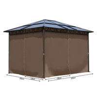 SEITENWAND Set Hardtop Pavillon 3x3,6m - Braun, Textil (285/195/1cm) - QUICK STAR