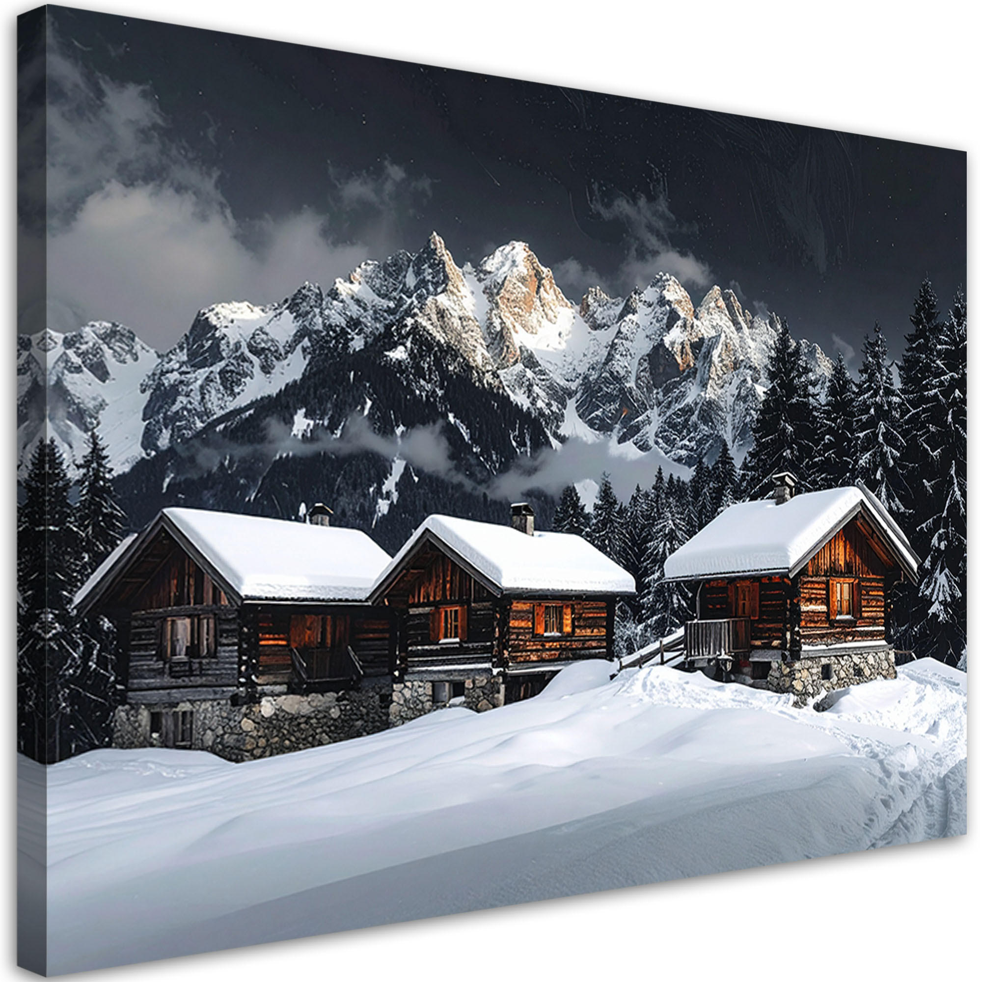 LEINWANDBILD Weihnachten 120x80cm - Schwarz, Textil (120/80cm) - Feeby