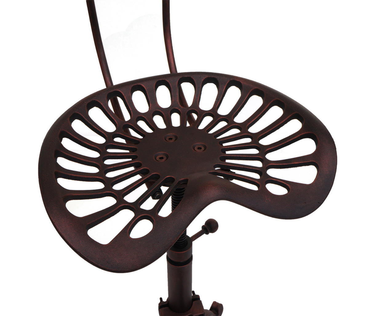 BARHOCKER Sitzhöhe 50-64cm höhenverstellbar drehbar Fußablage Metall Kupferfarben - Braun, Metall (44/89/36cm) - PROREGAL