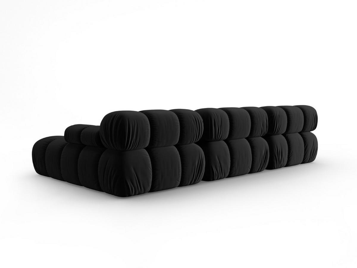 MODULARES-ECKSOFA rechts Bellis aus Samt schwarz 4 Sitzplätze - Schwarz, Textil (122/285cm) - Micadoni