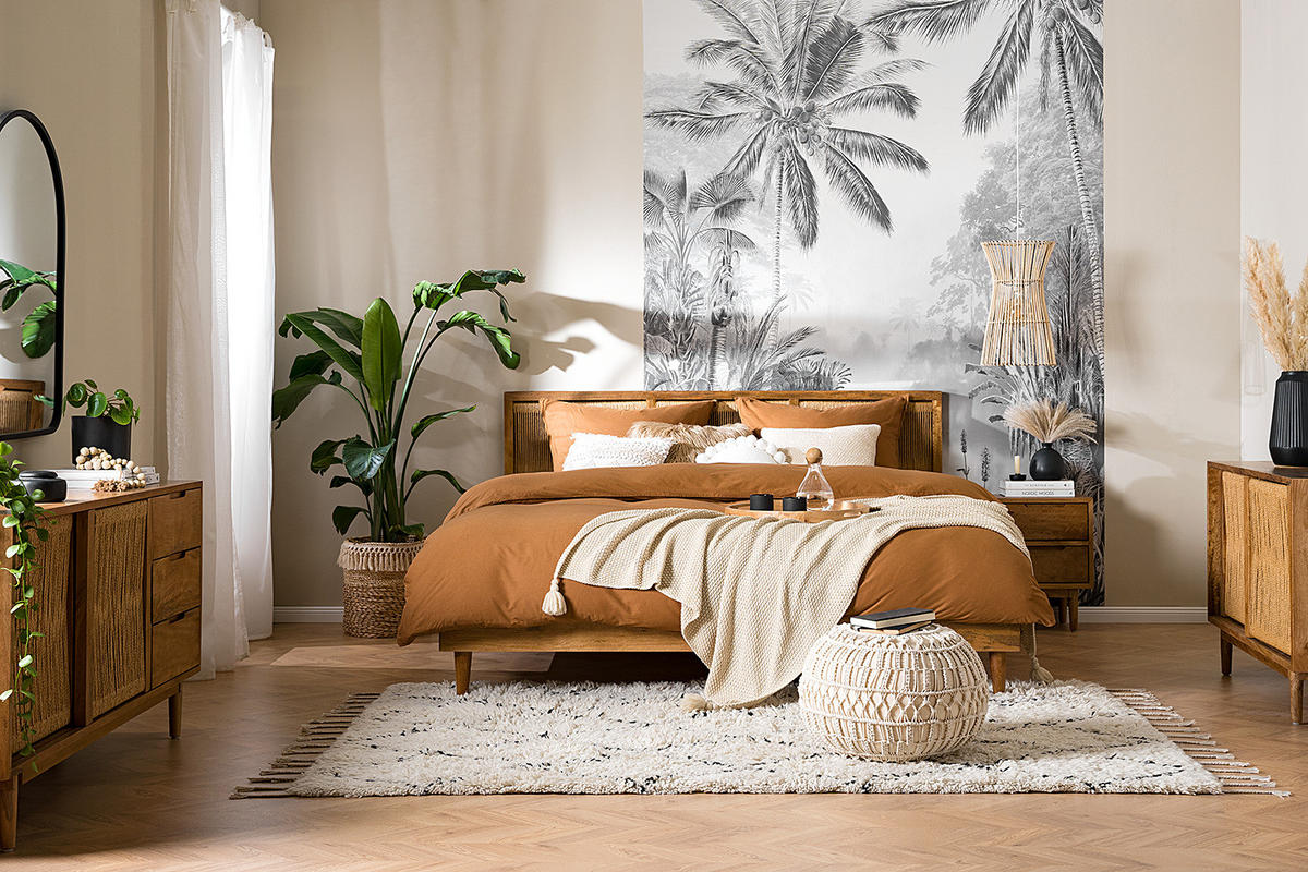 SIDEBOARD - Mango massiv - Naturfarben, Naturmaterialien (160/76/43cm) - home24