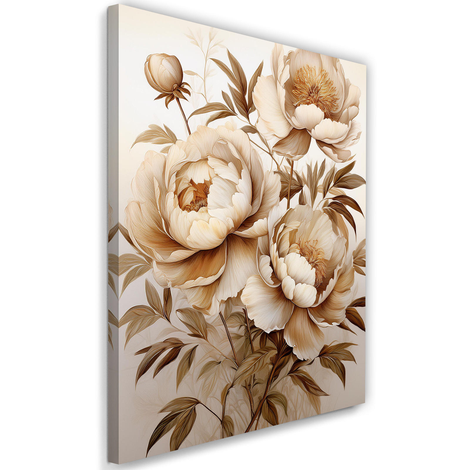 WANDBILD sepia pfingstrose blumen natura - Beige, Textil (40/60cm) - Feeby