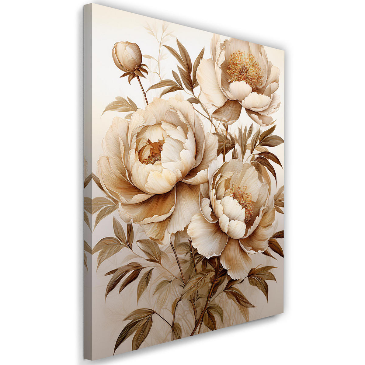 WANDBILD sepia pfingstrose blumen natura - Beige, Textil (40/60cm) - Feeby