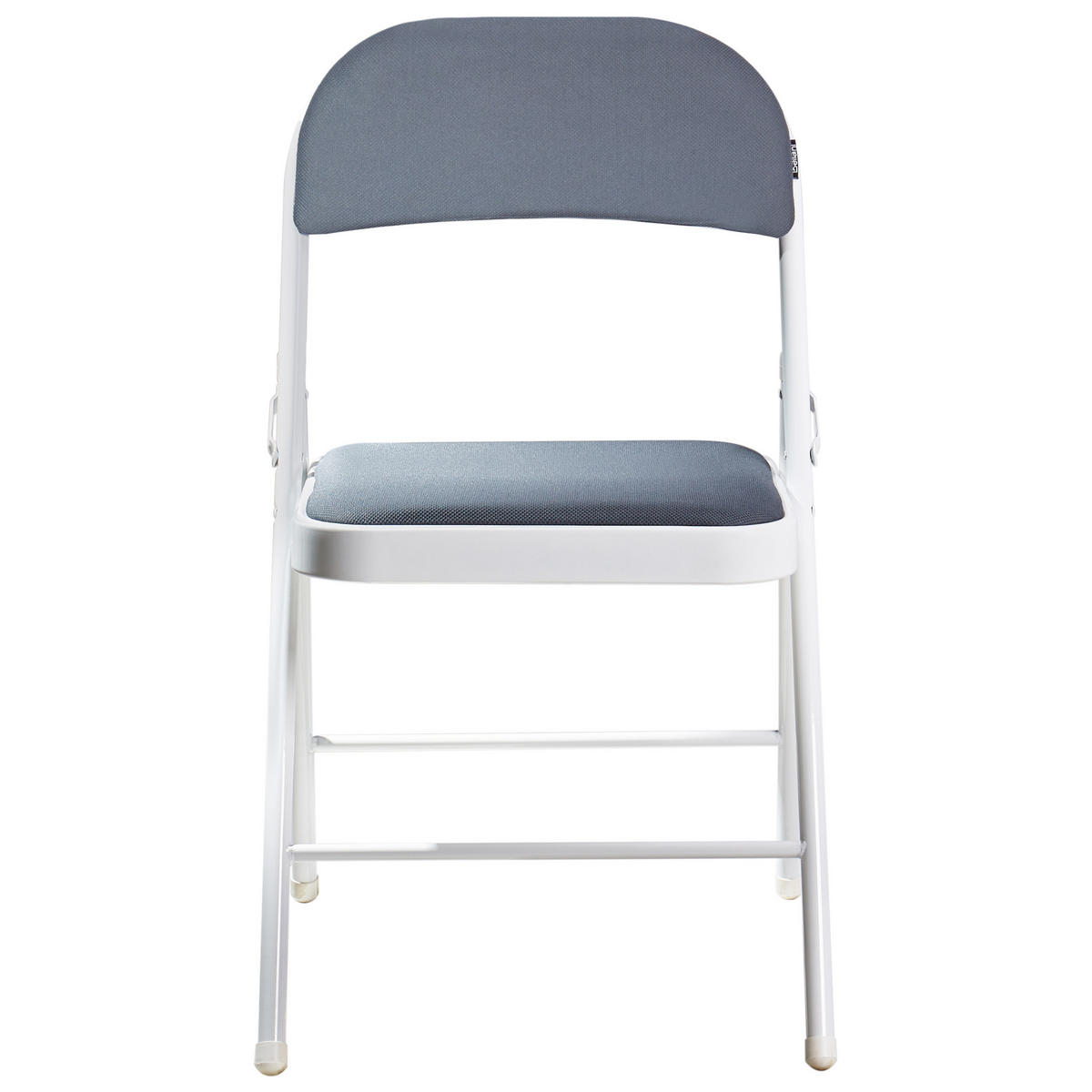KLAPPSTUHL 4er-Set Metall Dunkelgrau/Weiß Sparks - Dunkelgrau, Metall (45/77/47cm) - Beliani