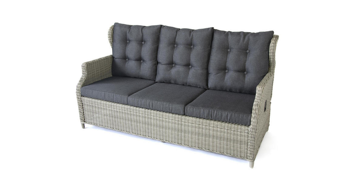 DININGLOUNGE-SET Canelli Grau Polyrattan für 7 Personen - Grau, Naturmaterialien - bellavista - Home & Garden