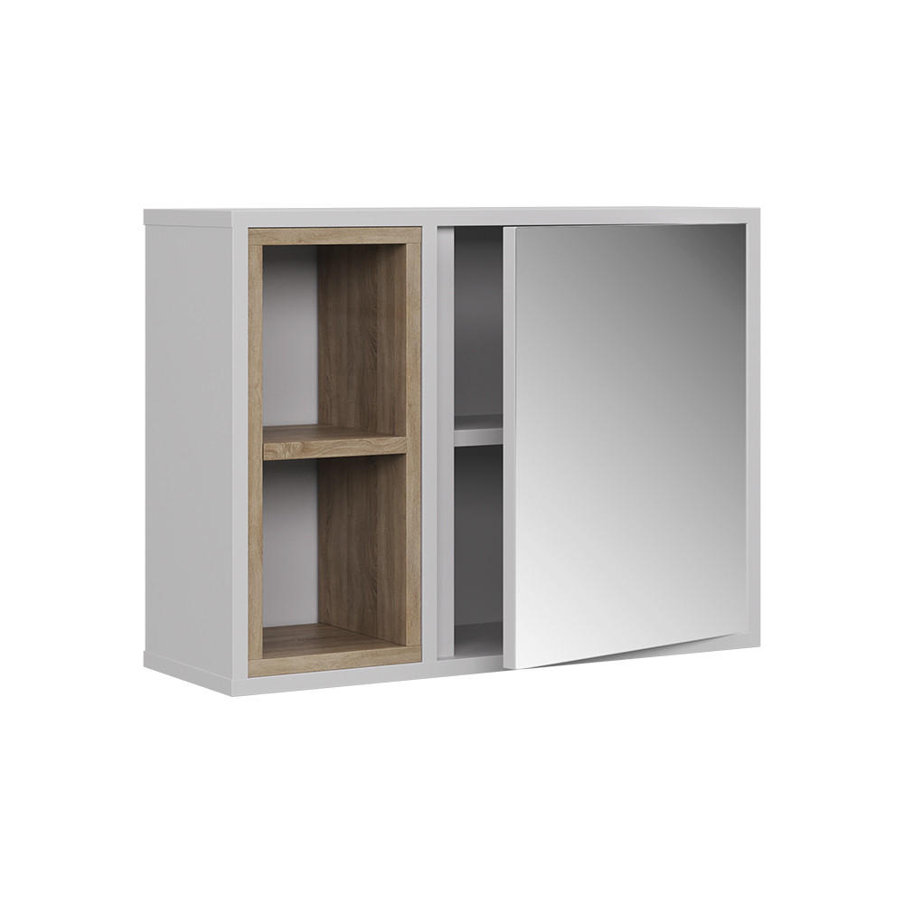Vicco Spiegelschrank Weiß, Eiche 60x45x20 cm