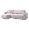 ECKSOFA LUNA mit Schlaffunktion und Bettkasten Cord-Stofff (Beige) - Beige, Textil (244/142cm) - VENASI MÖBEL