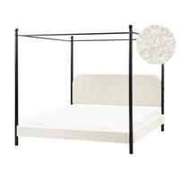 HIMMELBETT 180x200 cm Weiß Dannemois - Creme, Textil (180/200cm) - Beliani