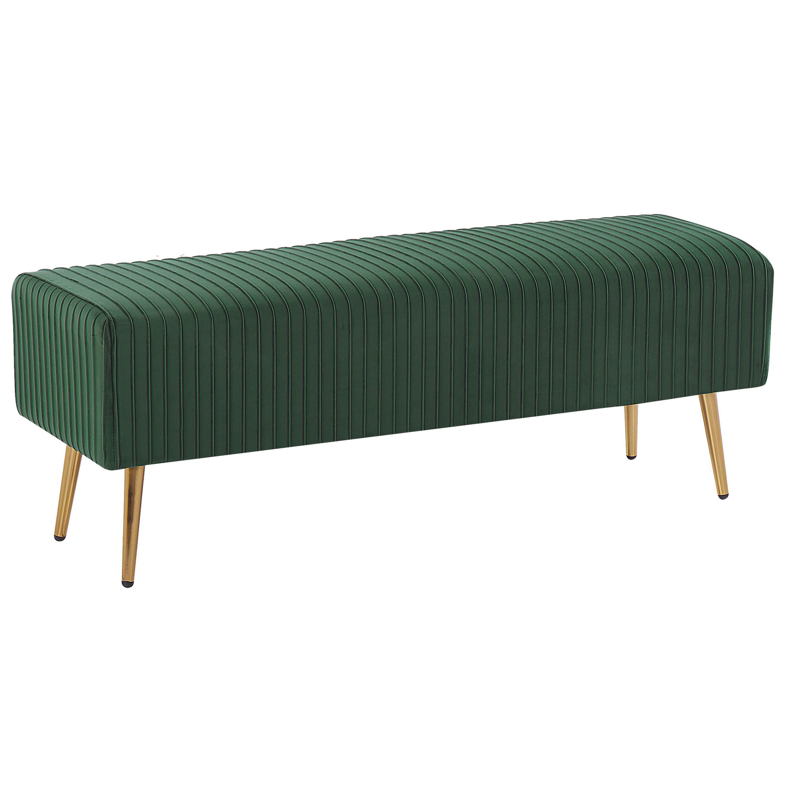 BANK Grün Paterson - Goldfarben/Grün, Textil (118/42/40cm) - Beliani