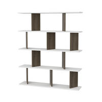 BÜCHERREGAL Grace Weiß Walnussbraun - Weiß/Braun, Holzwerkstoff (120/141/24.6cm) - Decorotika