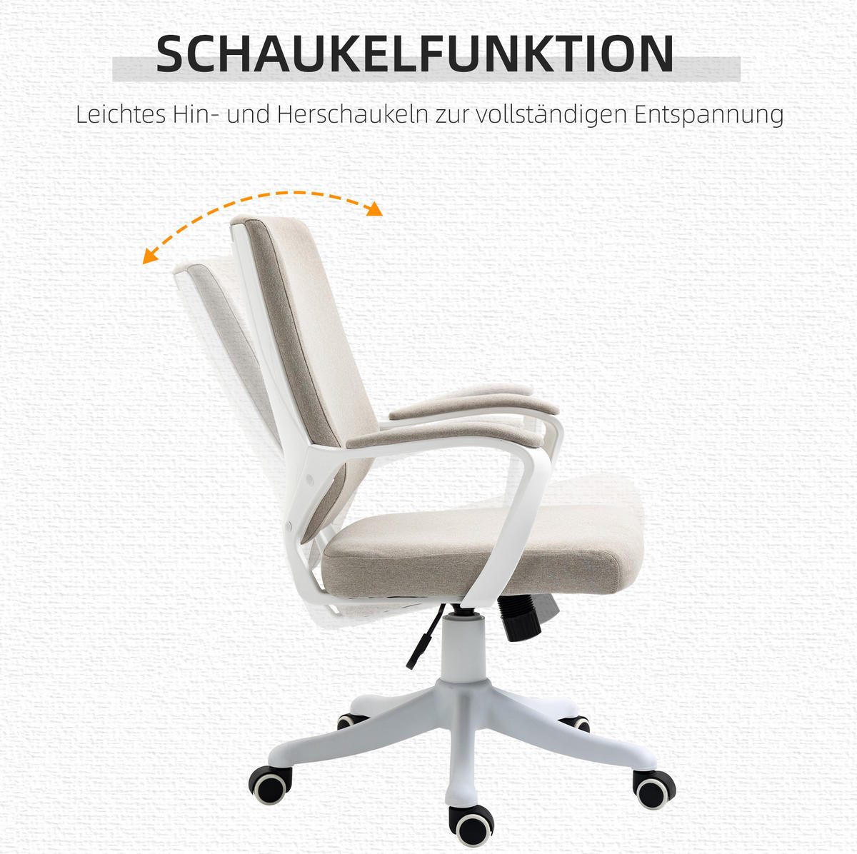 DREHSTUHL 62/69/92-100 cm in Beige mit Lendenwirbelstütze - Beige, Kunststoff (69/100/62cm) - Flora Grace