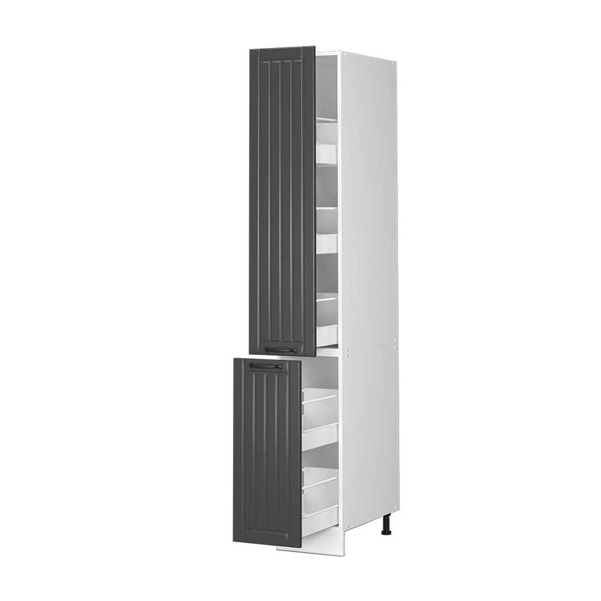 APOTHEKERSCHRANK Fame-Line Anthrazit Landhaus 30 cm - Anthrazit/Weiß, Holzwerkstoff (30/206.8/58cm) - Vicco