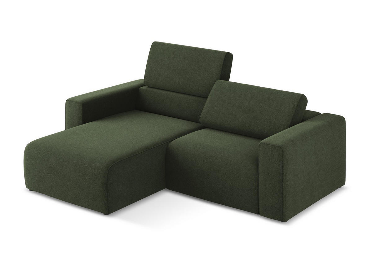 ECKSOFA Links Strukturstoff Stoff Grün - Blau/Schwarz, Kunststoff/Textil (167/224cm) - Makamii