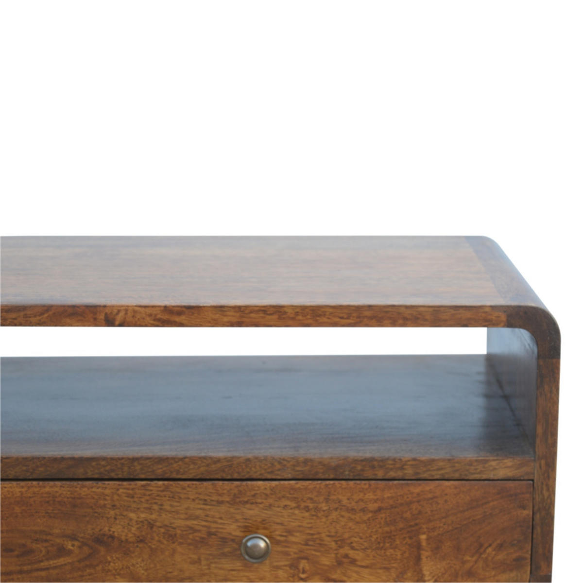 KONSOLENTISCH im Kastanienholz-Finish - Messingfarben/Braun, Holz/Metall (35/90/90cm) - Artisan Furniture