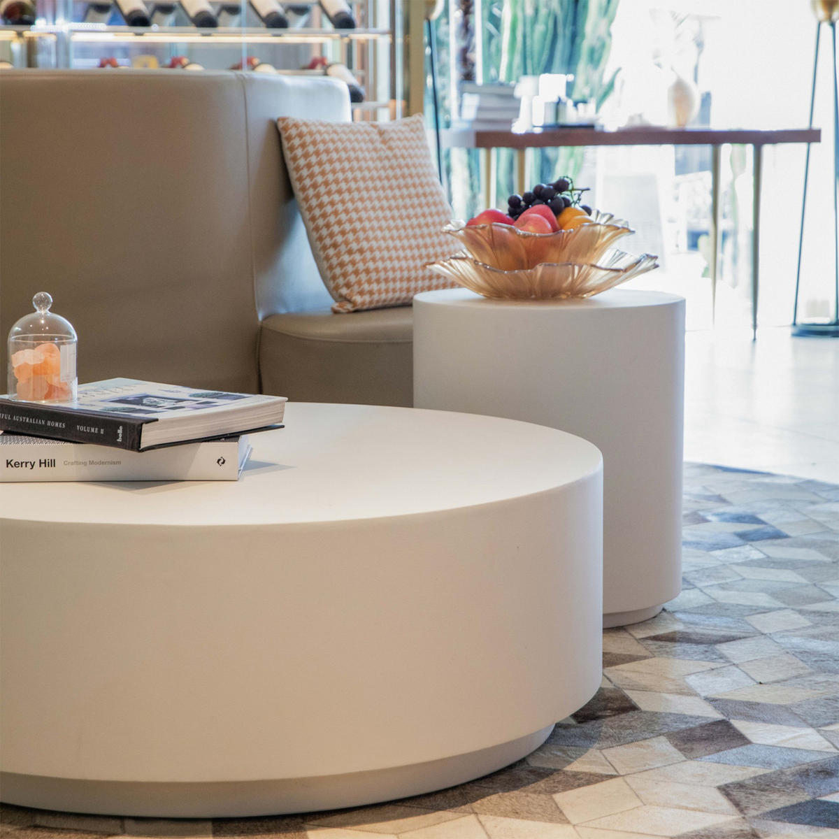 COUCHTISCH ROME Groß aus Beton 101 x 101 x 36 cm - Creme, Naturmaterialien (101/101/36cm) - Elementi