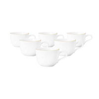 KAFFEETASSEN Liberty Goldrand weiß-gold 260 ml 6er Set - Goldfarben/Weiß, Keramik (0.26L) - Seltmann Weiden