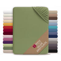 SPANNBETTTUCH Deluxe Jersey fichte, 90x190 cm - 100x220 cm - Dunkelgrün, Textil (100/220cm) - biberna