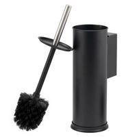 WC-GARNITUR inkl. Wandhalterung - Schwarz, Metall (10/39/13.5cm) - bremermann