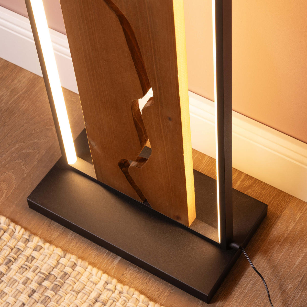 STEHLAMPE Thunder G80111/76 - Schwarz, Holz (15/33/120cm) - Brilliant