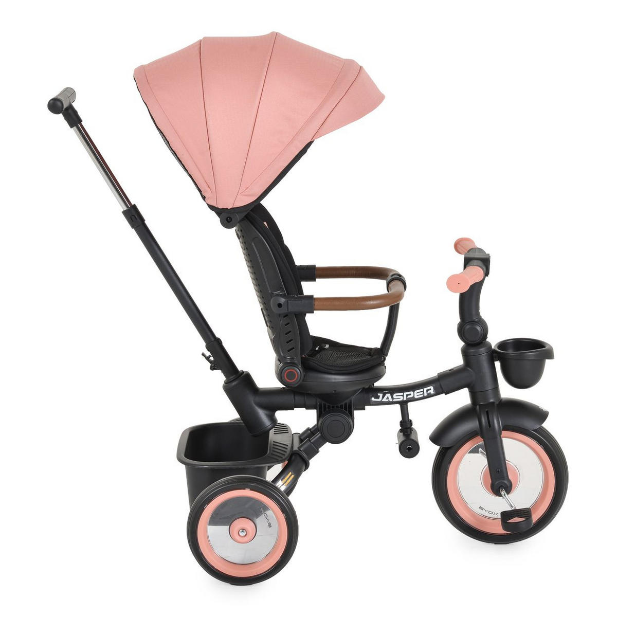 DREIRAD Jasper EVA-Reifen rosa klappbar, Sitz drehbar, Hinterradbremse, Körbe - Rosa, Metall (72/50/98cm)