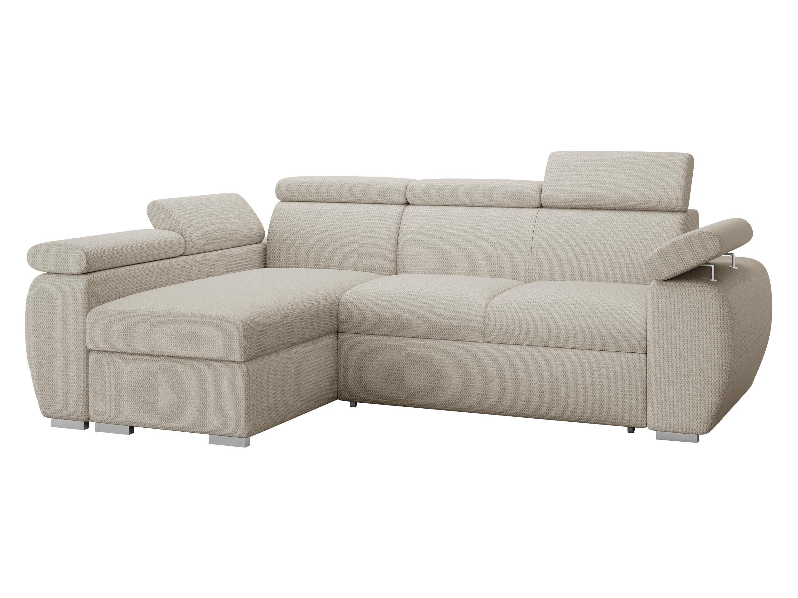 ECKSOFA Boston Mini, Seite: Links - LC+2R - Chromfarben/Creme, Holz/Textil (255/170cm) - MIRJAN24