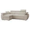 ECKSOFA Boston Mini, Seite: Links - LC+2R - Chromfarben/Creme, Holz/Textil (255/170cm) - MIRJAN24