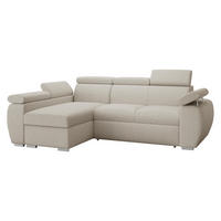 ECKSOFA Boston Mini, Seite: Links - LC+2R - Chromfarben/Creme, Holz/Textil (255/170cm) - MIRJAN24